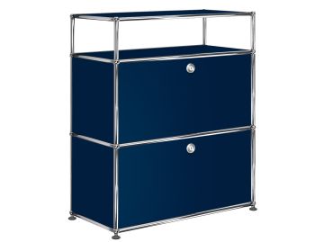 USM Haller Sideboard mit 2 Klappen und Aufbau (stahlblau)