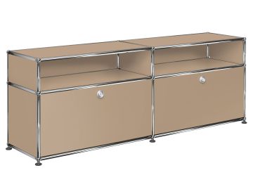 usm haller Lowboard mit 2 klappen und 2 niedrigen fächern oben usm beige