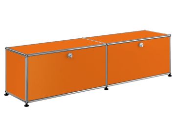 USM Haller Lowboard 2x1 mit 2 Klappen (reinorange RAL 2004)