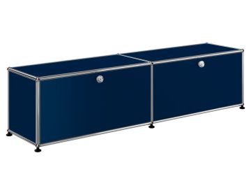 USM Haller Lowboard 2x1 mit 2 Klappen (stahlblau)