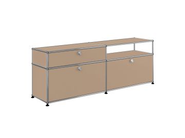 USM Haller Lowboard mit 2 Klappen und 1 Schublade (USM beige)