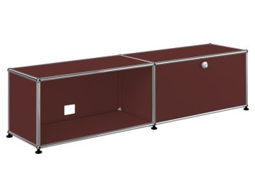 USM Haller TV/Hi-Fi 2x1 mit 1 Klappe (USM braun)