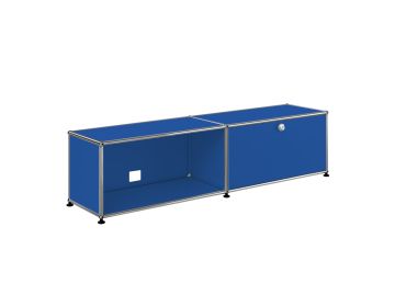 USM Haller TV/Hi-Fi 2x1 mit 1 Klappe (enzianblau)