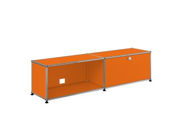 USM Haller TV/Hi-Fi 2x1 mit 1 Klappe (reinorange)