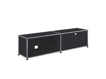 USM Haller TV/Hi-Fi 2x1 mit 1 Klappe (graphitschwarz)