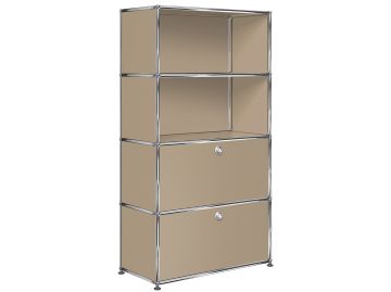 USM Haller Regal 1x4 mit 2 Klappen (USM beige)