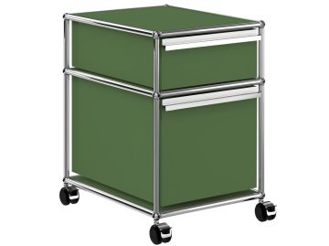 USM Haller Rollcontainer mit Hängeregister, in Olivgrün