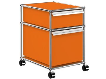 usm haller rollcontainer mit hängeregistratur schloss reinorange 