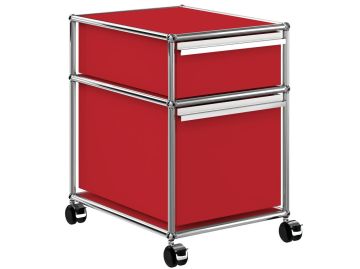 USM Rollcontainer zwei Schubladen rot