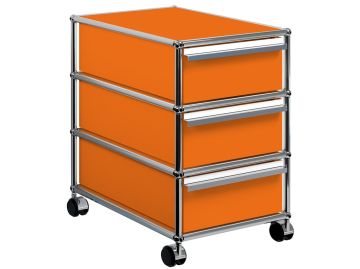 usm haller rollcontainer mit 3 schubladen reinorange