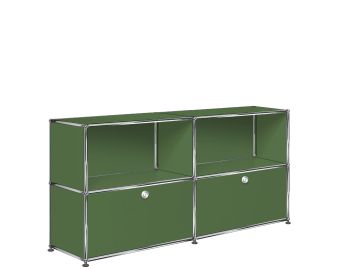 USM Haller Sideboard mit 2 Schubladen und 2 Fächern oben in Olivgrün