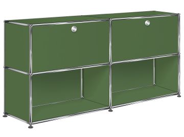 USm Haller Sideboard mit zwei Klappen und zwei Fächern unten in Olivgrün