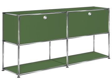USM Haller Sideboard mit 2 offenen Fächern unten in Olivgrün