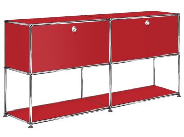 usm haller sideboard mit 2 offenen fächern unten rubinrot