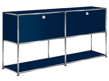 USM Haller Sideboard mit 2 offenen Fächern unten (stahlblau)