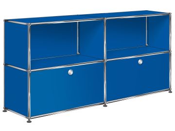 USM Haller Sideboard mit 2 Schubladen und 2 Fächern oben (enzianblau)