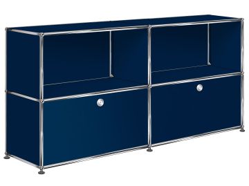 USM Haller Sideboard mit 2 Schubladen und 2 Fächern oben (stahlblau)