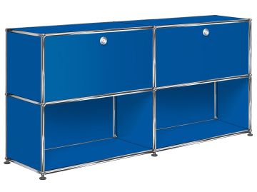 USM Haller Sideboard mit 2 Klappen und 2 Fächern unten (enzianblau)