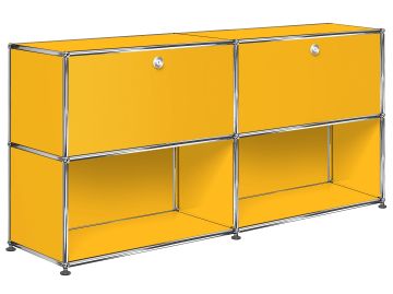 usm haller sideboard mit 2 klappen und zwei fächern unten goldgelb