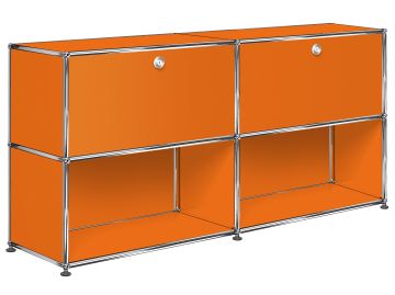 usm haller sideboard mit 2 klappen und 2 fächern unten reinorange