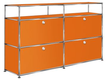 USM Haller Sideboard mit 4 Klappen und Aufbau (reinorange)