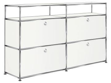 USM Haller Sideboard mit 4 Klappen und Aufbau (reinweiss)