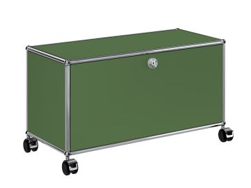 USM Haller TV-Board mit einer Klappe in Olivgrün