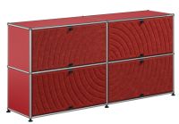 USM Haller Sideboard mit 4 Soft Panels (USM rubinrot)