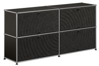USM Haller Sideboard mit 4 Soft Panels (graphitschwarz)