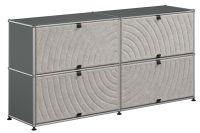 USM Haller Sideboard mit 4 Soft Panels (USM Mittelgrau)