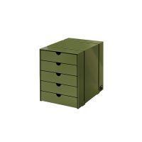 USM Haller Inos Kasten-Set C4 mit 5 Schubladen (olivgrün)